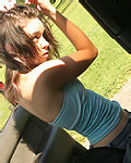 Amateur teen in car from Ariel Rebel 